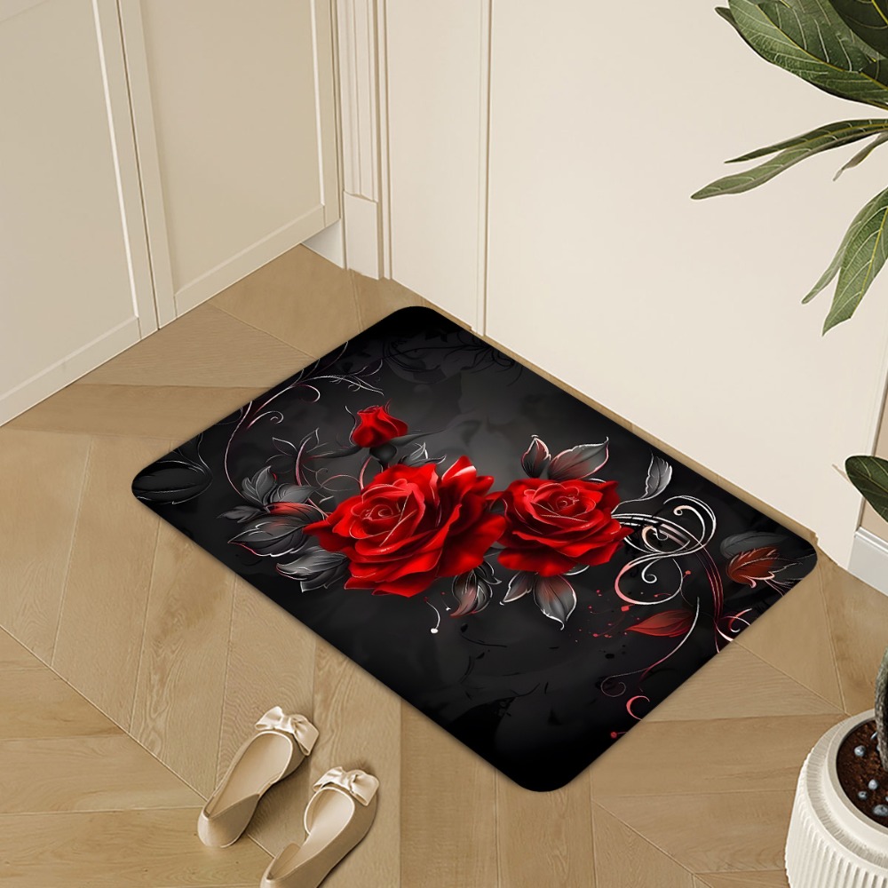Red Rose Black Background Kitc - مراجعة Commercial Kitchen Background وسعره