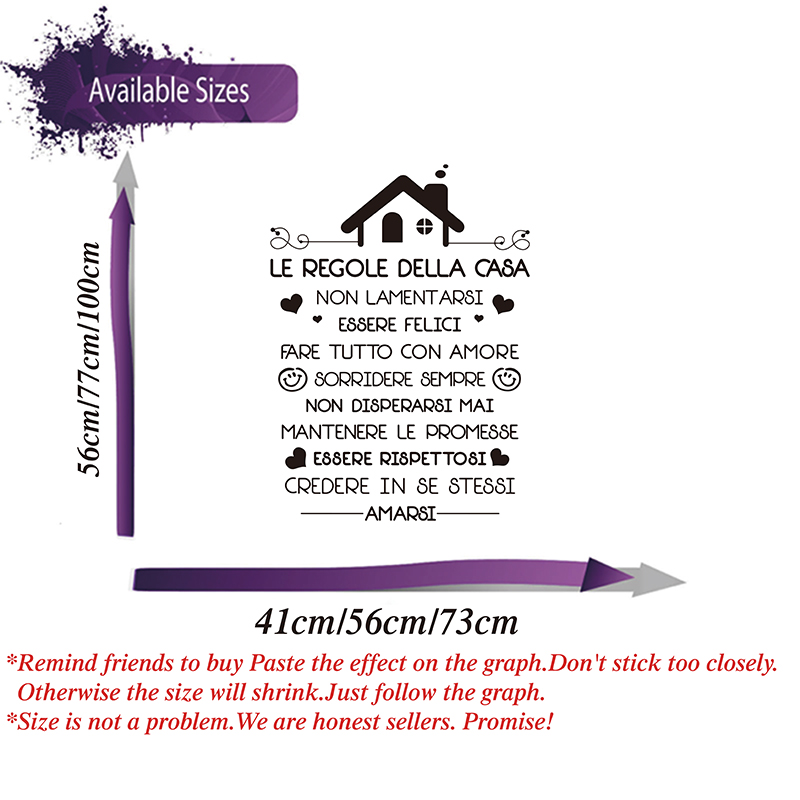 Italian House Rules Wall Decal - مراجعة Commercial Kitchen Tiles وسعره