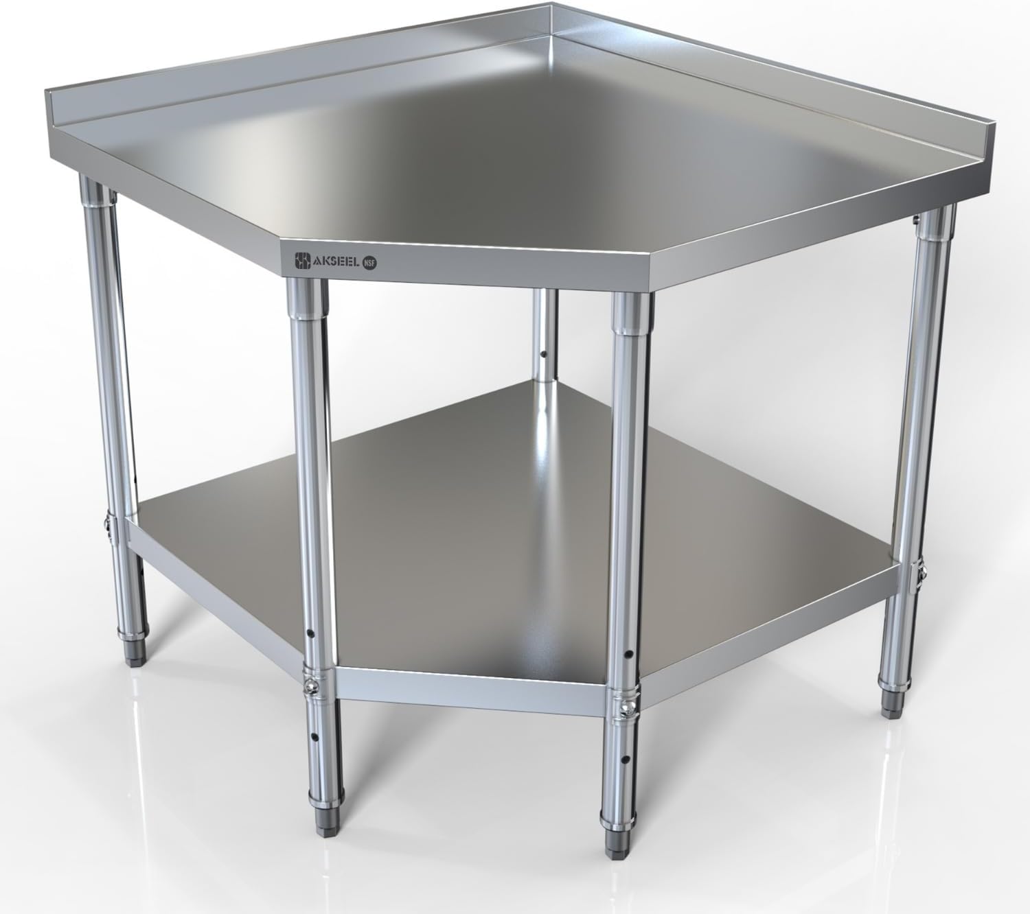 Stainless Steel Corner Work Ta - مراجعة Commercial Kitchen Backsplash وسعره
