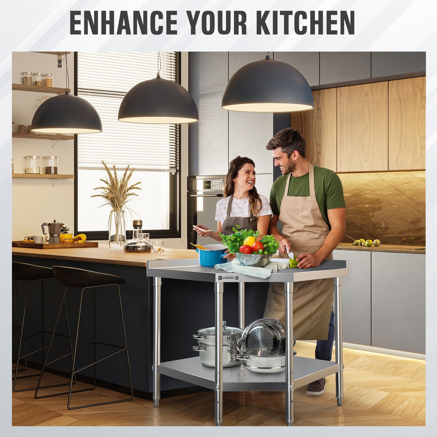 Stainless Steel Corner Work Ta - مراجعة Commercial Kitchen Backsplash وسعره