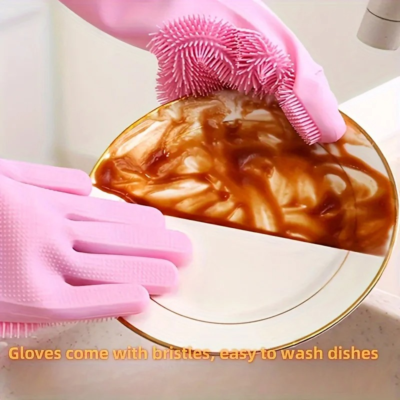Silicone Dishwashing Gloves, M - مراجعة Commercial Kitchen Gloves وسعره