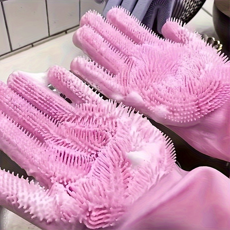 Silicone Dishwashing Gloves, M - مراجعة Commercial Kitchen Gloves وسعره